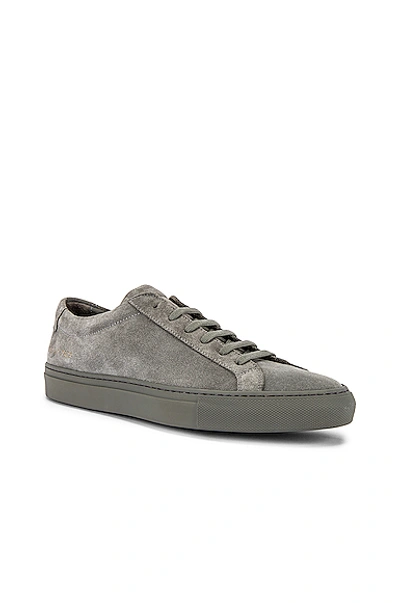 Shop Common Projects Original Achilles Suede Low Sneaker In Cobalt Grey