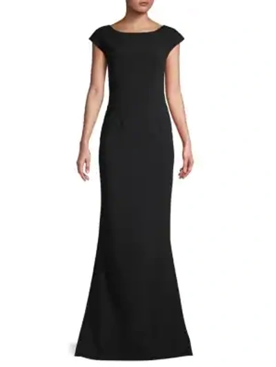 Shop Dolce & Gabbana Cap-sleeve Mermaid Gown In Black