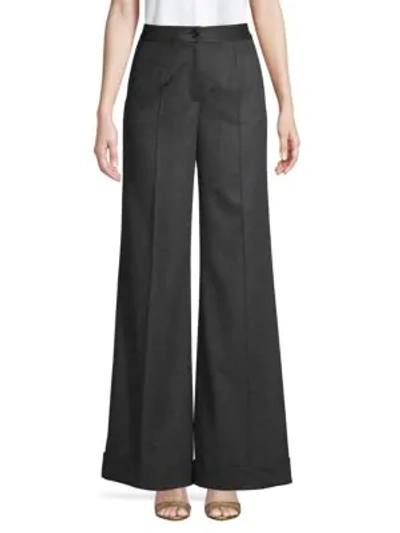 Shop Dolce & Gabbana Cashmere Wide-leg Trousers In Grey