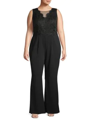 adrianna papell lace jumpsuit