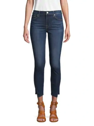 Shop 7 For All Mankind Gwenevere Skinny Ankle Jeans In Dark Blue