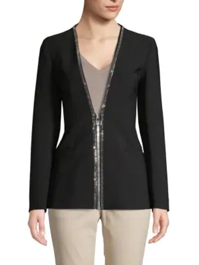 Shop Versace Long-sleeve Zip Jacket In Black