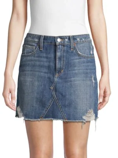 Shop Joe's Jeans Distressed Denim Mini Skirt In Drexel