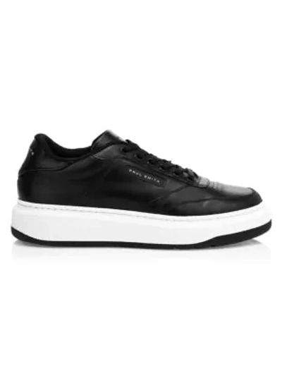 Shop Paul Smith Hackney Leather Platform Trainers In Black