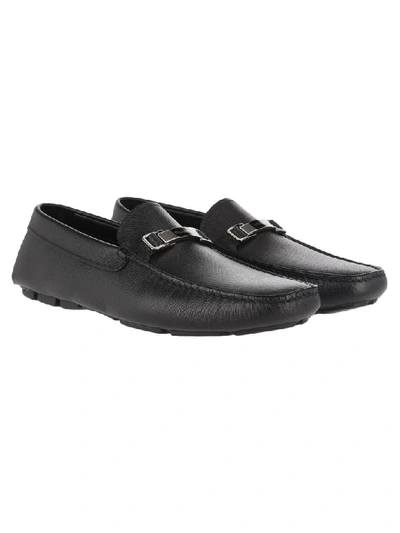 Shop Prada Driver New Buckle Loafers In Black