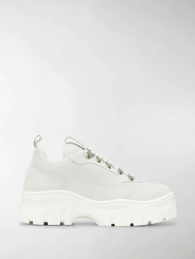 Shop Msgm Oversized Sole Sneakers In White