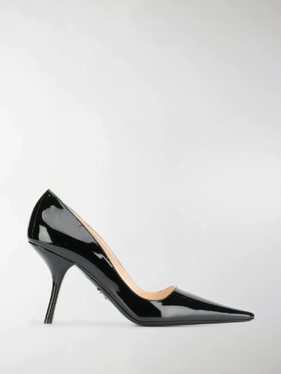 Shop Prada Vernice 90 Pumps In Black