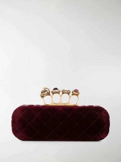 Shop Alexander Mcqueen Ring Knuckle Box Clutch In Red