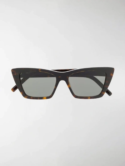 Shop Saint Laurent New Wave Sl 276 Sunglasses In Brown