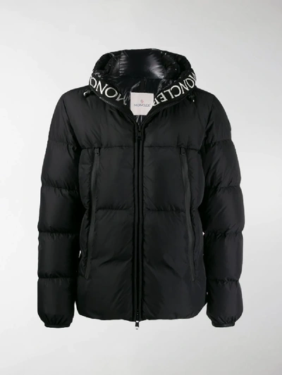 Shop Moncler Hooded Zip-up Puffer Jacket In Black
