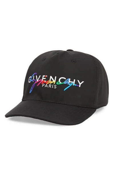 Shop Givenchy Logo Embroidered Baseball Cap - Black
