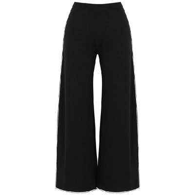 Shop Jil Sander Black Wide-leg Cashmere-blend Trousers