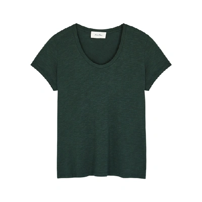 Shop American Vintage Jacksonville Green Slubbed Jersey T-shirt In Dark Green