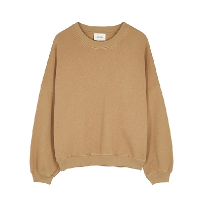 Shop American Vintage Kinouba Camel Cotton Sweatshirt