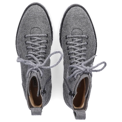 Shop Jimmy Choo Ankle Boots Cruz Flat Flanell Braiding In Grey