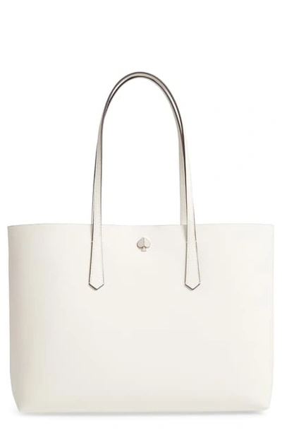 Shop Kate Spade Large Molly Leather Tote - White In Parchment