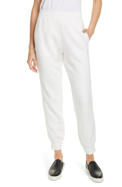 Shop Vince Mixed Media Jogger Pants In Off White