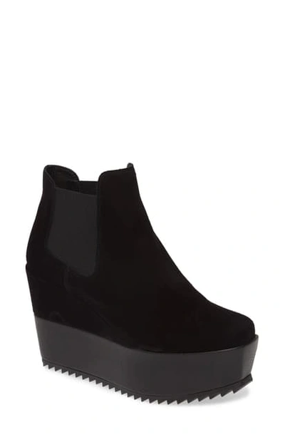 Shop Pedro Garcia Franny Wedge Ankle Boot In Black Velour