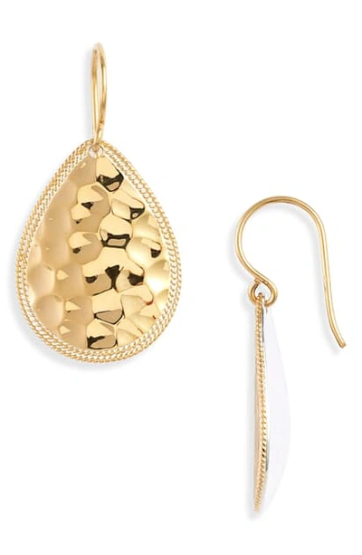 Shop Anna Beck Hammered Medium Drop Earrings In Gold