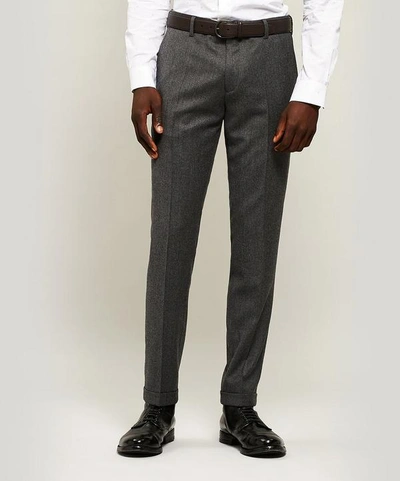 Shop Paul Smith Wool And Cashmere-blend Turn-up Trousers In Grey