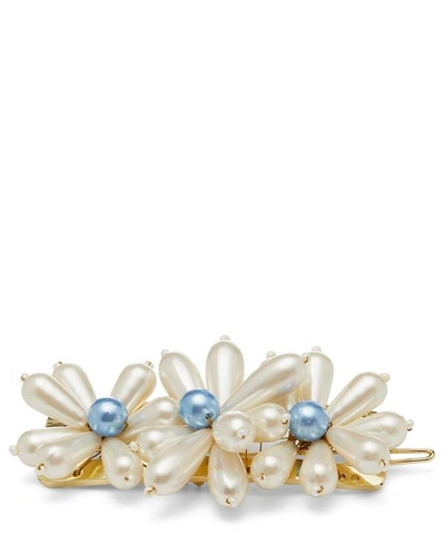 Shop Shrimps Ina Faux Pearl Floral Beaded Barrette Hair Clip In Cream