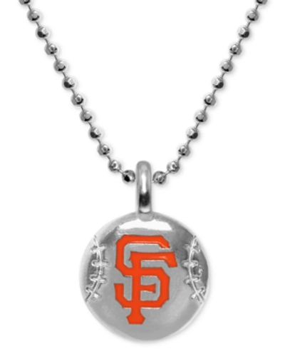 Shop Alex Woo San Francisco Giants 16" Pendant Necklace In Sterling Silver