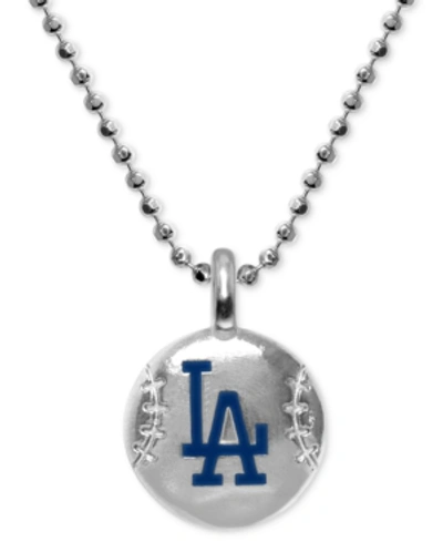 Shop Alex Woo Los Angeles Dodgers 16" Pendant Necklace In Sterling Silver