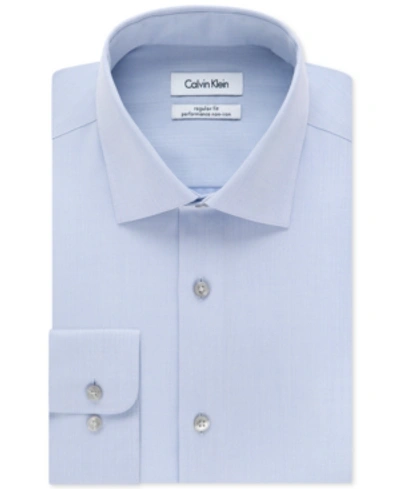 Shop Calvin Klein Men's Big & Tall X Extra-slim Fit Performance Non-iron Dress Shirt In Blue