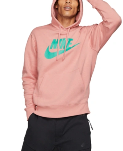 Shop Nike Men's Sportswear Club Fleece Hoodie In Pink Quartz