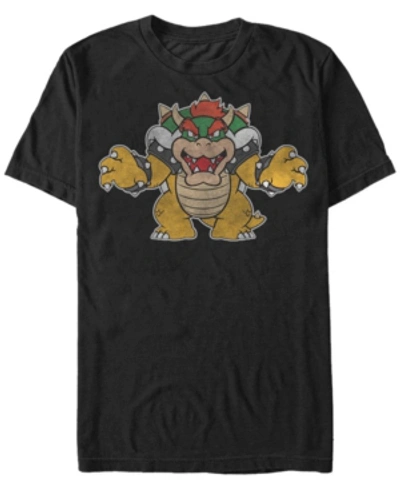 Shop Nintendo Men's Super Mario Just Bowser Short Sleeve T-shirts In Black