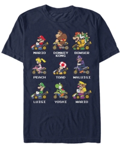 Shop Nintendo Men's Mario Kart Character Choice Short Sleeve T-shirt In Navy