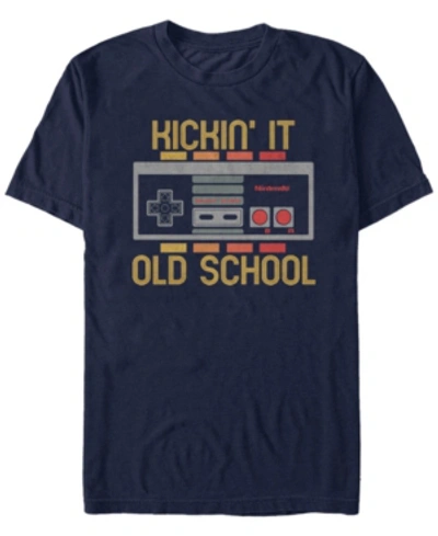 Shop Nintendo Men's Classic Nes Kickin It Old School Controller T-shirt In Navy