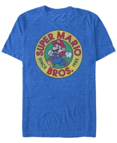 Shop Nintendo Men's Super Mario Running Mario Short Sleeve T-shirt In Royal