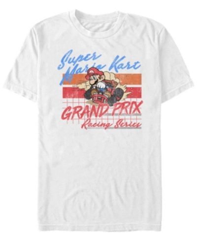 Shop Nintendo Men's Mario Kart Grand Prix Racing Series Short Sleeve T-shirt In White