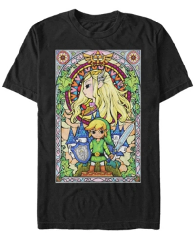 Shop Nintendo Men's Legend Of Zelda Wind Waker Link Regal Glass Short Sleeve T-shirt In Black