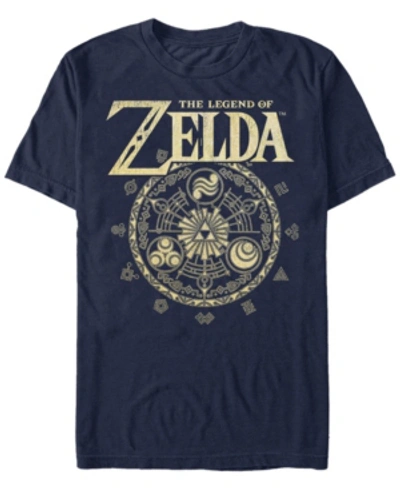 Shop Nintendo Men's Legend Of Zelda Magic Circle Vector Short Sleeve T-shirt In Navy