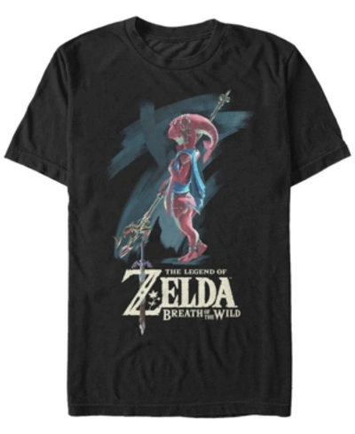 Shop Nintendo Men's Legend Of Zelda Mipha Paint Short Sleeve T-shirt In Black