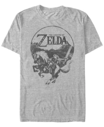 Shop Nintendo Men's Legend Of Zelda Rider Logo Short Sleeve T-shirt In Athletic H