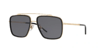 Dolce & Gabbana Square Metal Sunglasses In Grey-black