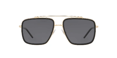 Dolce & Gabbana Square Metal Sunglasses In Grey-black