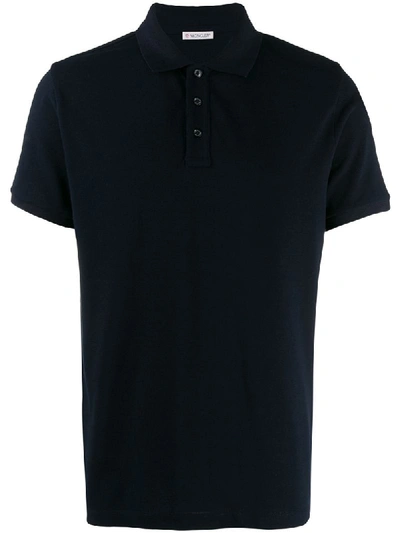 Shop Moncler Classic Polo Shirt - Blue