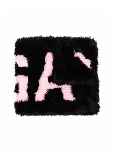 Shop Balenciaga Giant Scarf Faux Fur In Black