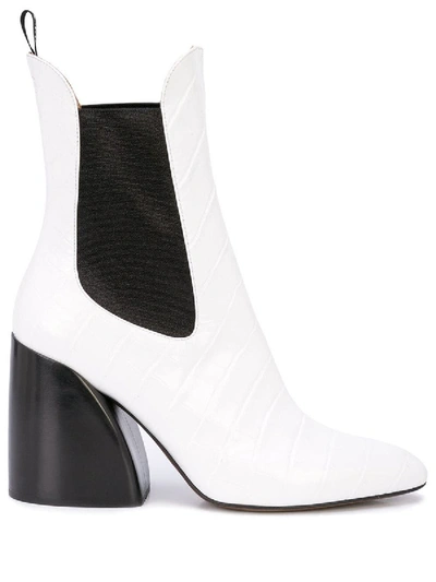 Shop Chloé Wave Ankle Boots In White