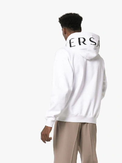 Shop Versace X Ford Logo Print Hoodie In White