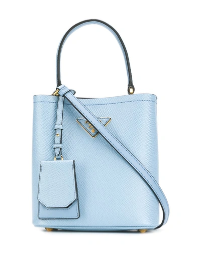 Shop Prada Triangle Logo Handbag In Blue