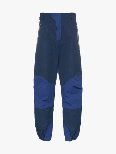 Shop Boramy Viguier Contrasting Panels Wide-leg Trousers In Blue