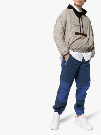 Shop Boramy Viguier Contrasting Panels Wide-leg Trousers In Blue