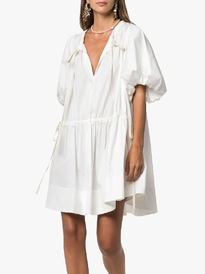 Shop Lee Mathews Elsie Tunic Mini Dress In White