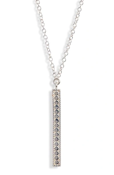 Shop Anna Beck Long Vertical Bar Charity Pendant Necklace In Silver