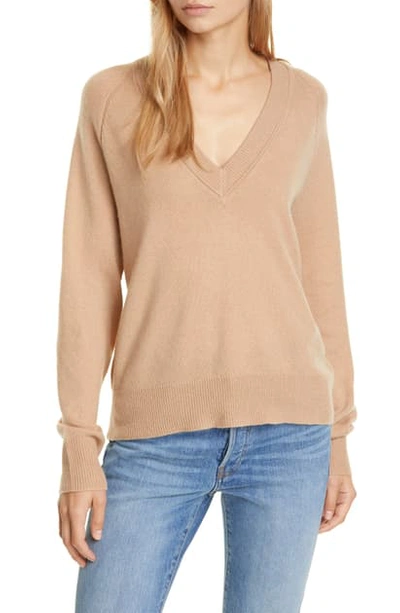 Shop Equipment Madalene V-neck Cashmere Sweater In Camel